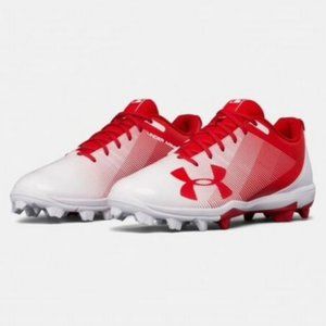 Under Armour Leadoff Low Red White Baseball Cleats